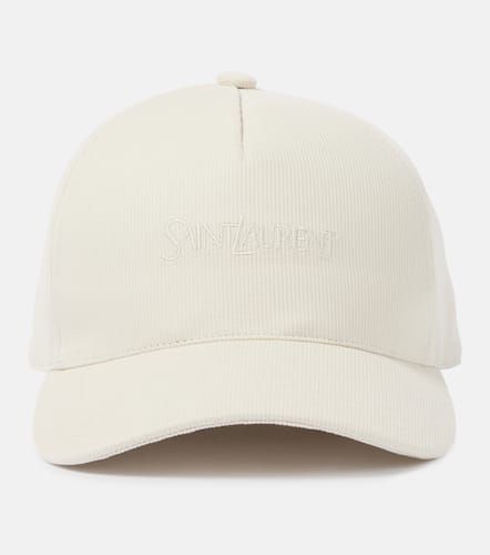 Logo embroidered corduroy baseball cap - Saint Laurent - Modalova