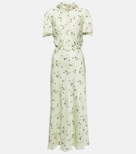 Floral satin midi dress - Self-Portrait - Modalova