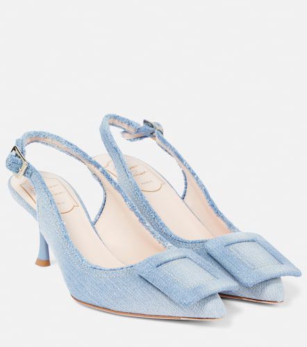 Fringed denim slingback pumps - Roger Vivier - Modalova