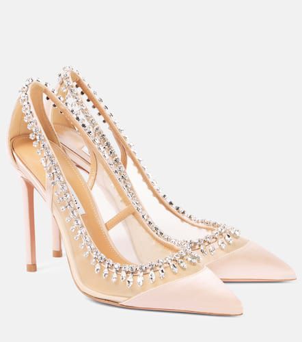 Pumps Crystal Crush 105 aus Satin und Mesh - Aquazzura - Modalova