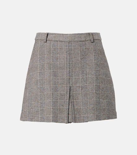 Checked cotton and linen miniskirt - Self-Portrait - Modalova