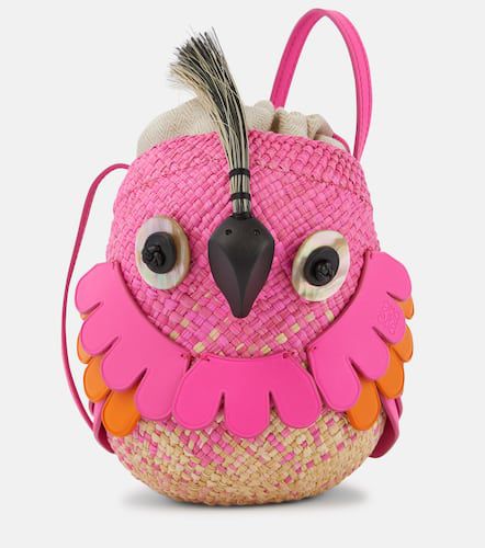 Bucket-Bag Bird Mini aus Raffiabast und Leder - Loewe - Modalova