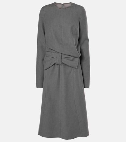 Vestido midi de algodón y lana fruncido - Maison Margiela - Modalova