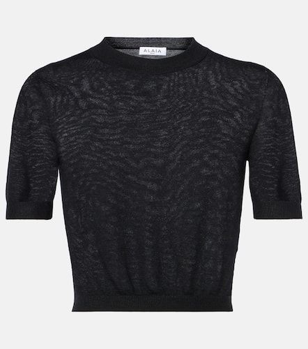 Alaïa T-shirt raccourci en cachemire - Alaia - Modalova