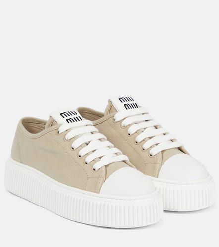 Cotton canvas low-top sneakers - Miu Miu - Modalova