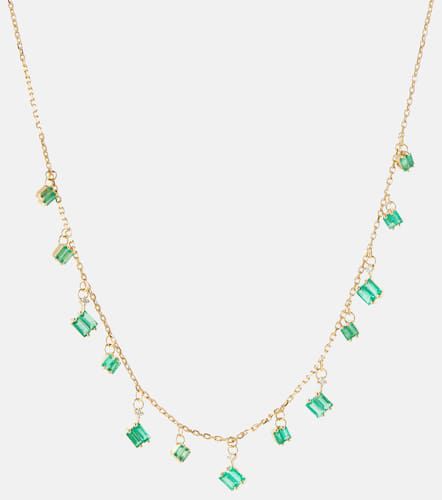 Kt gold necklace with diamonds and emeralds - Suzanne Kalan - Modalova