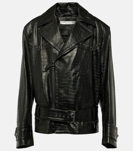 Studded leather biker jacket - Alessandra Rich - Modalova