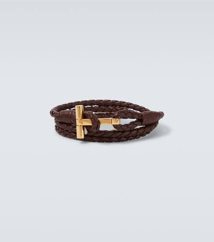 Tom Ford T braided leather bracelet - Tom Ford - Modalova