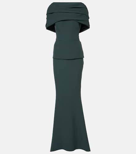 Safiyaa Pleated caped crÃªpe gown - Safiyaa - Modalova