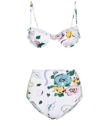 Top de bikini bandeau floral - Alessandra Rich - Modalova