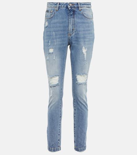 Distressed high-rise skinny jeans - Dolce&Gabbana - Modalova