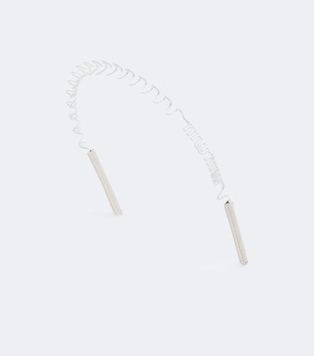 Logo leather-trimmed headband - Miu Miu - Modalova
