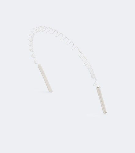 Logo leather-trimmed headband - Miu Miu - Modalova