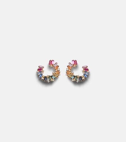 Pendientes de aro Rainbow de oro de 18 ct con diamantes y zafiros - Suzanne Kalan - Modalova