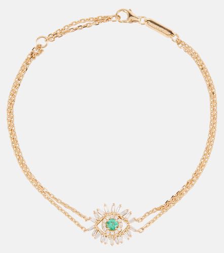 Evil Eye 18kt bracelet with diamonds and emeralds - Suzanne Kalan - Modalova