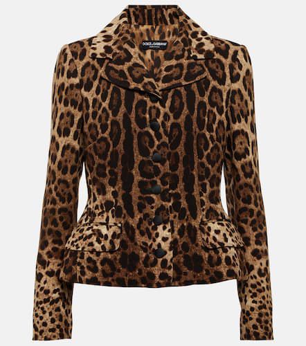 Leopard-print wool crÃªpe jacket - Dolce&Gabbana - Modalova