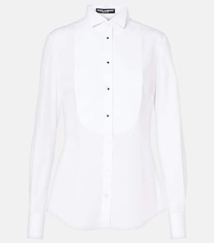 PiquÃ©-trimmed cotton poplin blouse - Dolce&Gabbana - Modalova