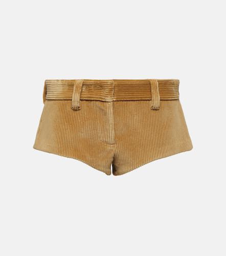 Shorts en pana de algodón de tiro bajo - Miu Miu - Modalova