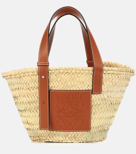 Small leather-trimmed basket tote - Loewe - Modalova