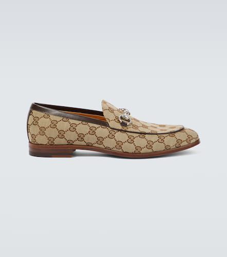 Horsebit GG canvas leather-trimmed loafers - Gucci - Modalova