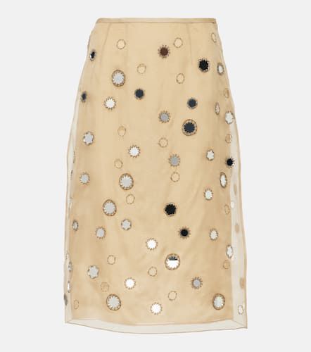 Mirror-embellished silk organza midi skirt - Prada - Modalova