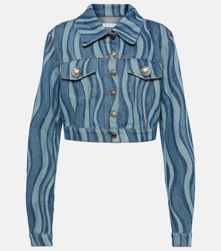 Sunray printed cropped denim jacket - Area - Modalova