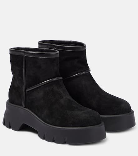 Shearling-lined suede ankle boots - Gianvito Rossi - Modalova