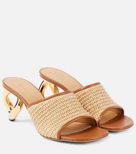 Sandalias Chain Heel de rafia con piel - JW Anderson - Modalova