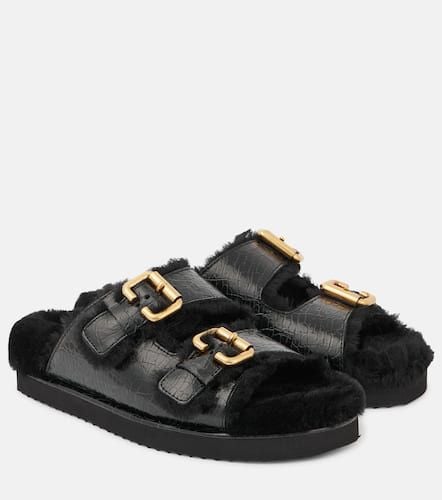 ChloÃ© Nil shearling-lined leather sandals - Chloe - Modalova