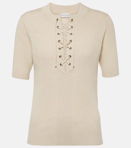 Lace-up ribbed-knit wool-blend top - Dries Van Noten - Modalova