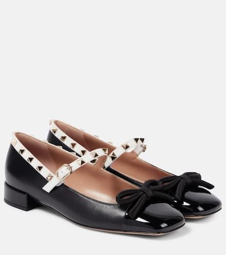 Rockstud Bow patent leather Mary Jane flats - Valentino Garavani - Modalova