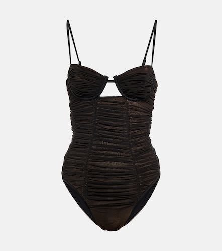 Self-Portrait Mesh ruched swimsuit - Self-Portrait - Modalova