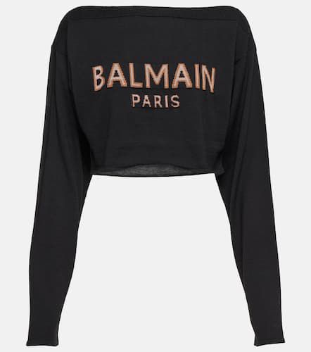 Cropped-Pullover aus einem Wollgemisch - Balmain - Modalova