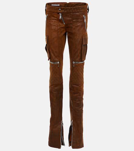 High-rise straight leather pants - LaQuan Smith - Modalova