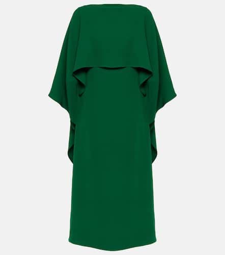 Caped silk crêpe midi dress - Valentino - Modalova