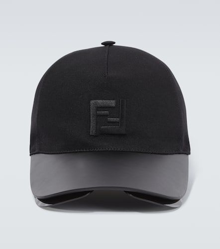 FF leather-trimmed cap with visor - Fendi - Modalova
