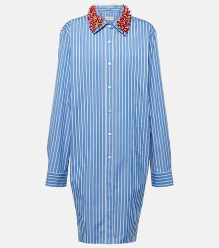 Embellished striped cotton poplin shirt - Dries Van Noten - Modalova