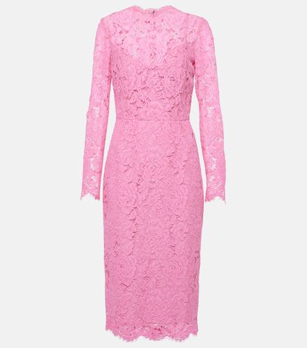 Floral lace midi dress - Dolce&Gabbana - Modalova