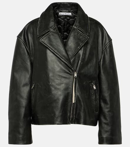 Distressed leather biker jacket - Acne Studios - Modalova