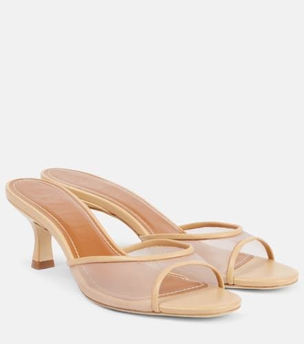 Brigitte 55 leather-trimmed mesh mules - Staud - Modalova