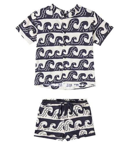 Printed cotton shirt and shorts set - Fabula - Modalova