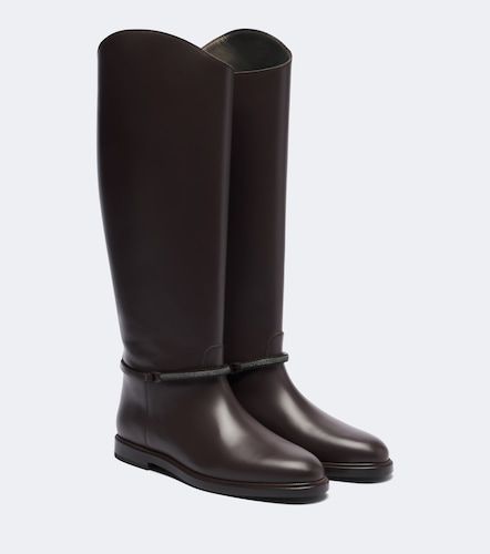 Botas altas de piel con cuentas Monili - Brunello Cucinelli - Modalova