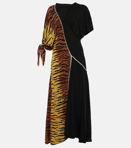 Asymmetric animal-print silk maxi dress - Victoria Beckham - Modalova