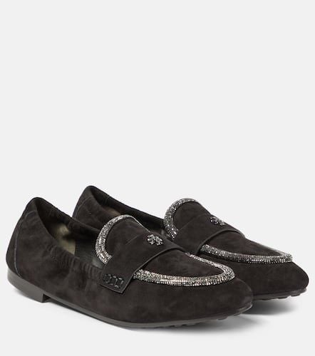 Crystal-embellished suede loafers - Tory Burch - Modalova