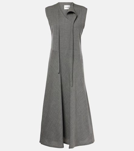 Vestido midi de lana virgen con lazada - Jil Sander - Modalova