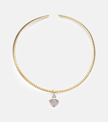 Collar Trisolina de oro de 18 ct con calcedonia y diamantes - Marina B - Modalova