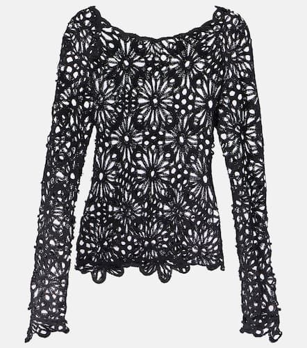 Top en crochet à encolure bardot - Norma Kamali - Modalova