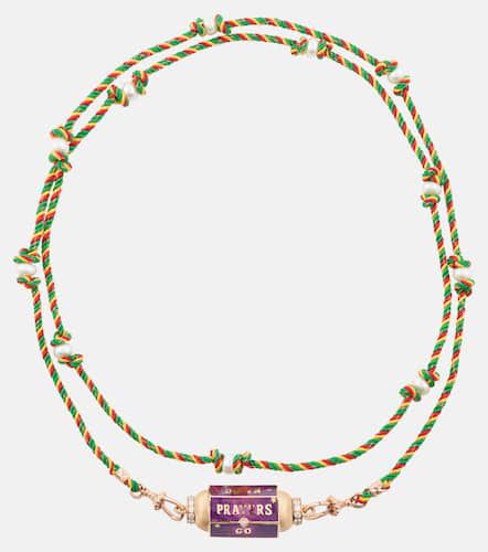 Collar Prayers Box Locket de oro rosa de 18 ct con diamantes y esmalte - Marie Lichtenberg - Modalova