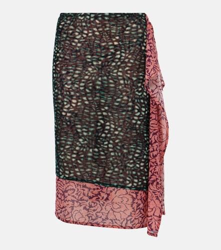 Printed draped midi skirt - Dries Van Noten - Modalova