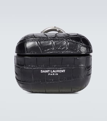 Croc-effect leather AirPods case - Saint Laurent - Modalova